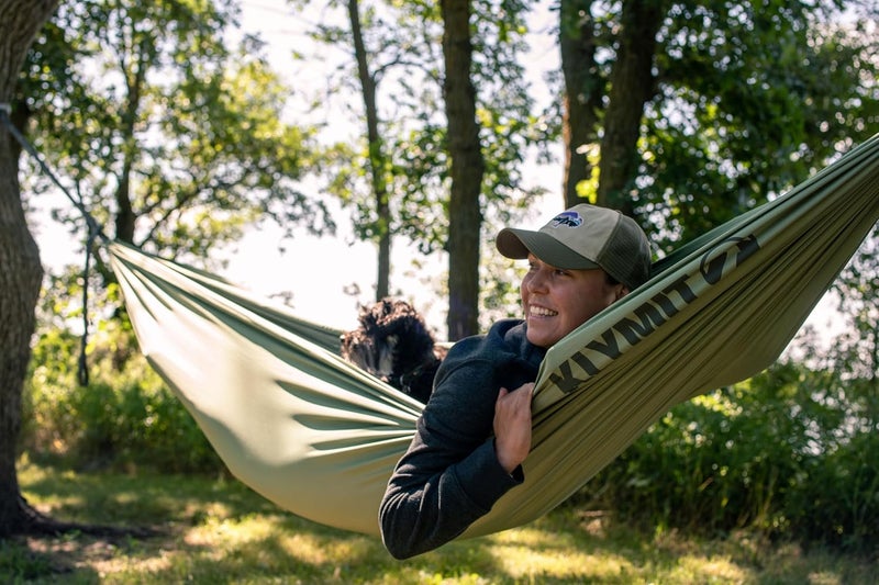 Klymit Camping Hammock 400 lb. Capacity with Heavy Duty Straps and Caribiners - Navigator Series - Pink - Image 4